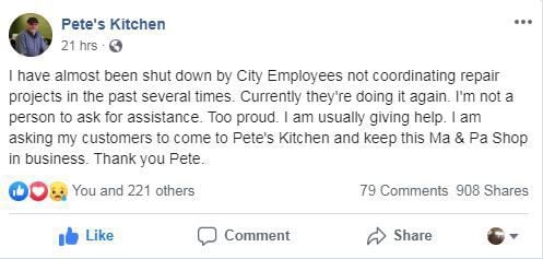 Pete's Kitchen post